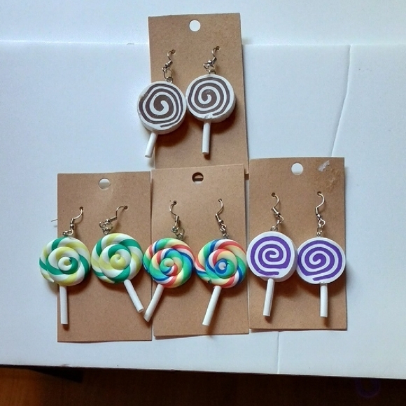Hand Crafted Accessories - Colorful Lollipop Earrings Set